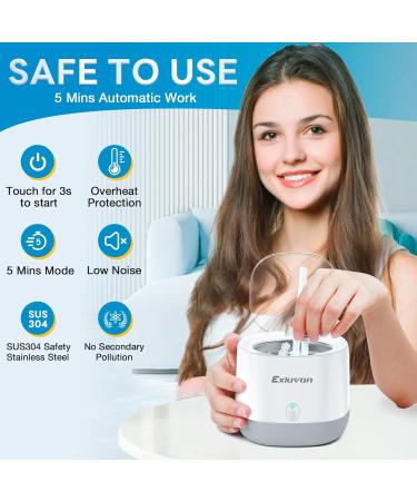 Exluvon 45kHz Ultrasonic Retainer Cleaner: Dental Machine for Dentures, Retainer, Aligner, Mouthguard, Invisalign, Whitening Trays & Jewelry - 250ML - Buy Online on GoSupps.com