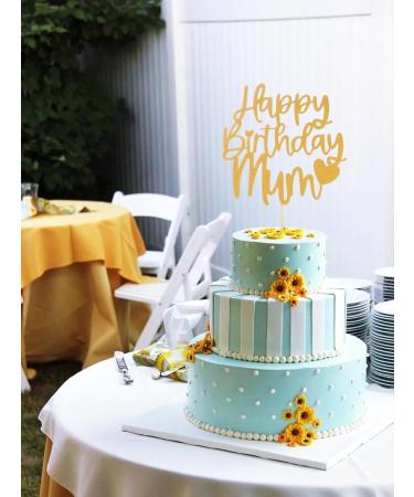 Happy Birthday Mum Cake Topper - Mom Happy Birthday Theme Party Cake Decoration Mother's Birthday Party Cake Topper - Buy Online on GoSupps.com