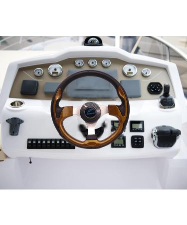 12-1/2 Inch Marine Aluminum Boat Steering Wheel | Pontoon Boat & Yacht Accessories - Buy Online on GoSupps.com