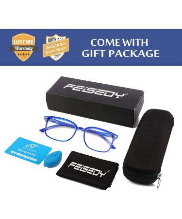 FEISEDY Blue Light Blocking Reading Glasses B2566 - Spring Temples 3.5x Magnification | International Shipping Available - Buy Online on GoSupps.com