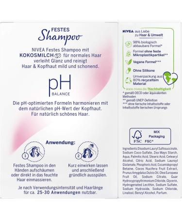 Beiersdorf NIVEA Solid shampoo pH balance for normal hair 75 g gently cleansing solid shampoo with coconut milk pH optimized shampoo with vegan formula 75 g 1er Pack With coconut milk for normal hair - Buy Online on GoSupps.com