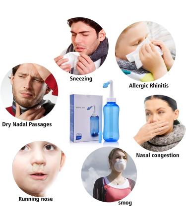 500ml Neti Pot Sinus Rinse Bottle | Nasal Wash & Allergy Cleaner | Pressure Nasal Irrigation System for Adults & Kids | BPA Free - Buy Online on GoSupps.com