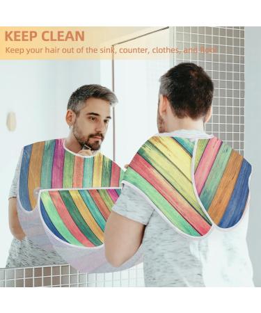Beard Bib Apron for Men | Non-Stick Waterproof Hair Catcher | Rainbow Grooming Cape for Easy Shaving & Trimming - Buy Online on GoSupps.com