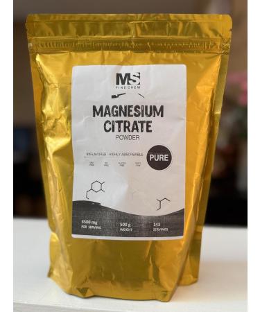 Magnesium Citrate Powder Magnesium Supplement Providing 400mg Elemental Magnesium Pure & Gluten Free Formula High Absorption Support for Muscle Nerve & Digestive Health 500g - Buy Online on GoSupps.com