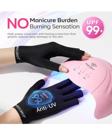 Modelones UV Gloves - Professional UPF99+ Fingerless UV Protection Gloves for Gel Manicures | Anti UV Gloves for Gel Nail Lamp - Protect Your Skin - Buy Online on GoSupps.com