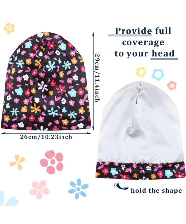 Satin Lined Kids Hair Bonnet for Sleeping - Cute Pattern, Multicoloured - Buy Online on GoSupps.com