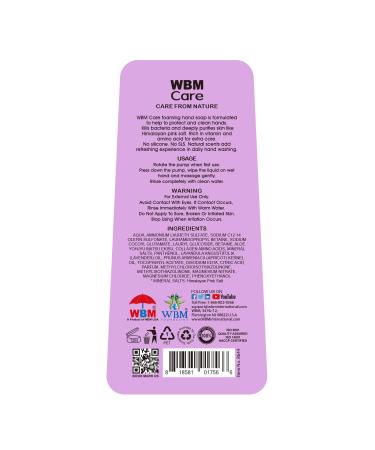 WBM Care Antibacterial Foaming Hand Soap Refill - Lavender & Almond Extracts - 13.5 Fl Oz (Pack of 3) - Buy Online on GoSupps.com