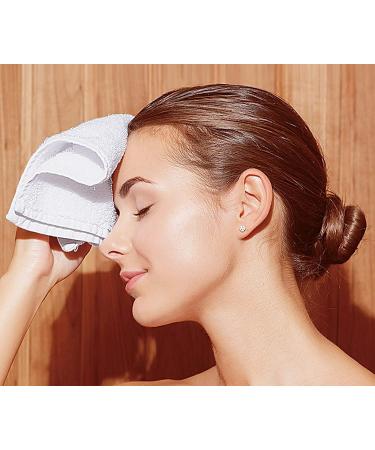 Premium Quality 100% Ring Spun Cotton Washcloths Set - Soft and Absorbent Flannel Face Cloths - 12 Pack White Fingertip Towels - Buy Online on GoSupps.com