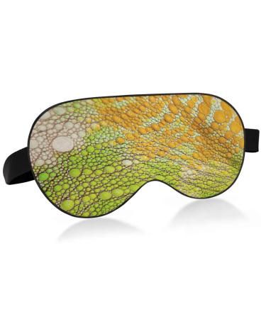 Chameleon Unique Skin Sleep Mask Light Blocking Eye Mask for Sleeping with Adjustable Strap Nature Animal Soft Lightweight Eye Cover Blindfold for Men Women Work Travel Naps