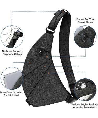 Anti-Theft Waterproof Crossbody Sling Bag | Men, Women, Boys | Black - Buy Online on GoSupps.com