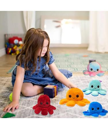 FASTEXX Octopus Reversible Plushie - Double-Sided Flip Mood Octopus Toy for Kids, Friends & Family | Sweet Gift for Any Occasion- Orange - Buy Online on GoSupps.com