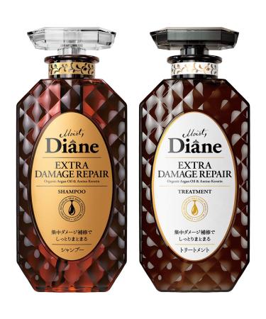 Diane Perfect Beauty Extra Damage Shampoo & Conditioner (450ml Each) Pump Set 1
