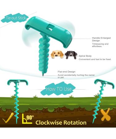 Dog Tie Out Cable & Stake Set with Spiral Ground Anchor & Chew Toy - Perfect for Camping & Backyard - Buy Online on GoSupps.com