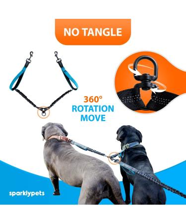 2-in-1 Dog Jogging Leash | Double Handle Belly Belt Leash for Large & Medium Dogs | Perfect for Jogging Hiking & Walking Two Dogs - Buy Online on GoSupps.com