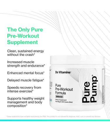 Do Vitamins PurePump Pre-Workout Powder - All-Natural Energy Boost for Focus, Pumps & Endurance - Citrulline, Beta Alanine - Paleo, Keto, Vegan - 30 Servings - Buy Online on GoSupps.com
