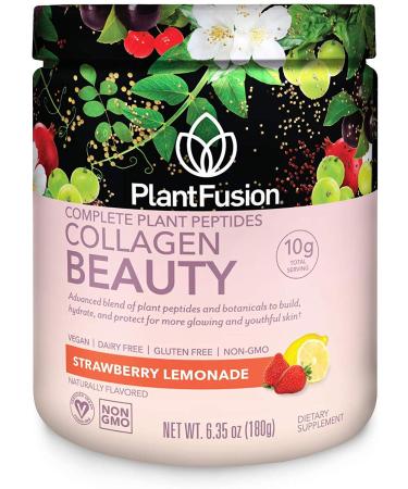 PlantFusion Complete Plant Peptides Collagen Beauty Strawberry Lemonade 6.35 oz (180 g)