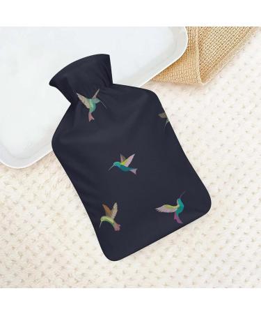 Hot Water Bottle with Lid - Hummingbird & Birds Pattern | Rubber Pain Relief Bag for Cramps & Foot Warmer | Hot & Cold Therapy - Buy Online on GoSupps.com
