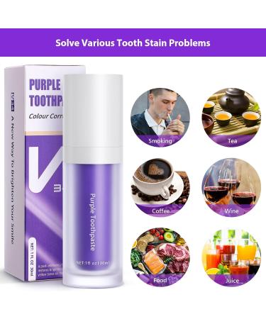 Whitening Toothpaste for Sensitive Teeth | Purple Teeth Whitener & Instant Brightening - Buy Online on GoSupps.com