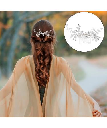 PAGOW 5.9 Inch Silver Crystal Rhinestone Hair Side Combs - Bridal Pearl Hair Comb Vintage Wedding Head Piece - 24 Faux Pearl Hair Barrette Accessories for Women, Girl, Bride, Bridesmaid - Buy Online on GoSupps.com