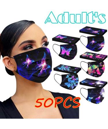 Winfer Disposable 3-Layer Adult Mouth & Nose Masks - 50/100 Packs Colorful Motif & Breathable Design | Best Facial Protection for Men & Women - Buy Online on GoSupps.com
