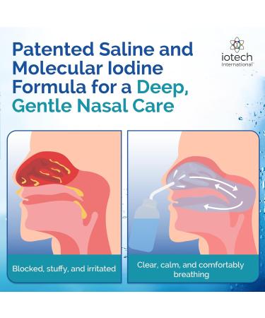 Iotech International ioMist Xylitol Saline Nasal Spray with Molecular Iodine - Natural Nasal Rinse & Congestion Relief for Adults & Children 6+ - Drug-Free Sinus Cleanse & Allergy Support - 1 fl oz - Buy Online on GoSupps.com