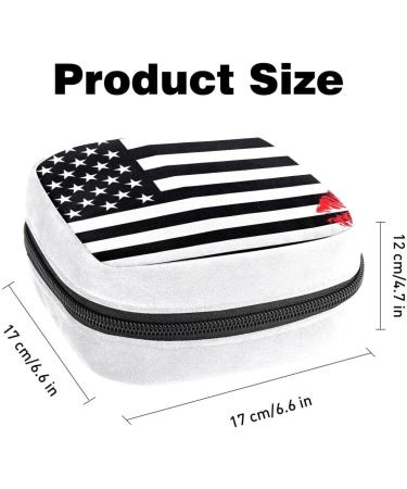 GIAPB Sanitary Napkin Storage Bag | Period Tampon Makeup Pad Pouch | Black USA Flag Color - Buy Online on GoSupps.com