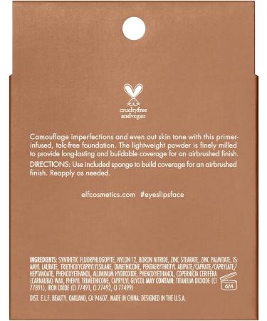 e.l.f. Camo Powder Foundation - Medium 375 N, 8g - Primer-Infused, Buildable & Long-Lasting Coverage - Buy Online on GoSupps.com