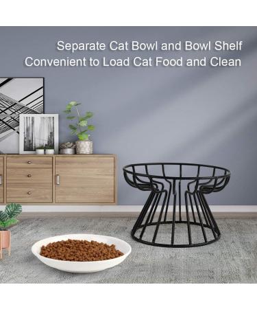 Raised Cat Food Bowl Stand - Anti Vomiting Ceramic Cat Dish | Elevated Cat Feeder for Food & Water - Buy Online on GoSupps.com