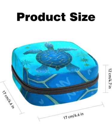 Buy Blue Sea Turtle Sanitary Napkin Storage Bag | Portable Period Bag for Women & Teens | Menstrual Cup Pocket & Breastfeeding Holder - Buy Online on GoSupps.com