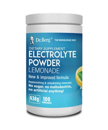Dr. Berg's Original Keto Electrolytes Powder (100 Servings) - Zero Artificial Ingredients - Sugar Free Electrolyte Powder - No Maltodextrin - Hydration Powder - Lemonade Lemonade - 100 Servings