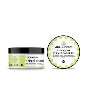 AFROCOSMETICS Lemongrass Whipped Body Butter Hydrates and Nourish the Skin 8 oz