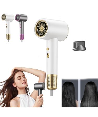 Numoya JetSpeed Hair Dryer Numoya Hair Dryer Blow Dryer with Diffuser for Curly Hair Avyra Hair Dryer Hair Dryer Adjustable Speed Travel Size High Speed Hair Dryer (White)