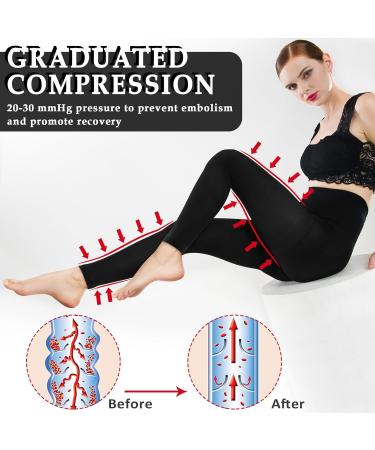 Ailaka Compression Pantyhose 20-30mmHg Medical Tights for Men and Women - XX-Large, Black - Buy Online on GoSupps.com