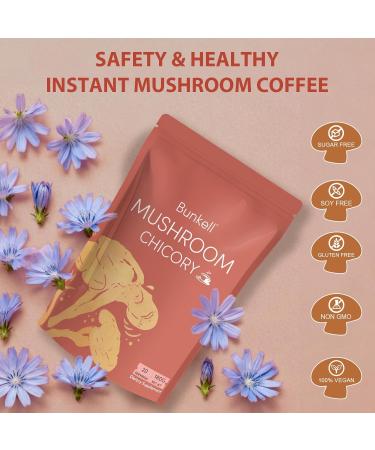 Bunkell Mushroom Chicory Adaptogenic 6 Mushrooms with Lion's Mane Reishi Cordyceps Shiitake King Trumpet & Turkey Tail Mushroom Chicory Powder for Energy Digestion & Immune Support 30 Servings - Buy Online on GoSupps.com