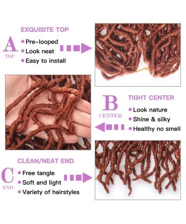 ZRQ 24 Inch Ginger Soft Locs Crochet Hair - 6 Packs Pre-looped Goddess Locs Curly Wavy 350 Crochet Locs. Synthetic Copper Red Afro Roots Dreadlocks Hair Extensions - Buy Online on GoSupps.com