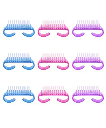 9-part handle-nail brush plastic handbrush nail scrubber cleaning brush hand beauty brush mini brush head suitable for nails pet teeth