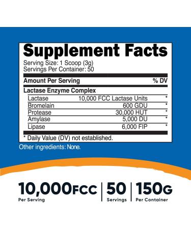 Nutricost Lactase Enzyme Powder 150G - Lactase Enzyme Complex - Non GMO  Gluten Free - Buy Online on GoSupps.com