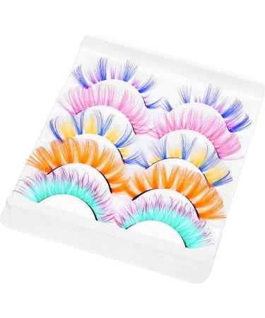 FOMIYES 15 Pairs Colored False Eyelashes Russian Curl Lashes Makeup Eye Lashes Fluffy False Eyelashes Fake Lashes False Lashes Wispy False Eyelashes Fluffy Extend Make up Imitation - Buy Online on GoSupps.com