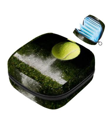 Menstruation pad bag with zipper women's napkin bag tampons collecting bags for women and girls (matching a tennis ball that hits the line)
