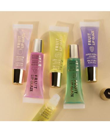Nourishing Lip Oil Moisturizing Lip Balm 6 Fruity Scents | Smoothing Treatment Fast Absorbing for Travel Home Outdoors School - Buy Online on GoSupps.com