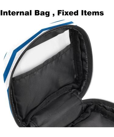 Women's Band Storage Bag | Large Capacity Menstrual Cup & Makeup Organizer - Blue & White Stripes - Buy Online on GoSupps.com