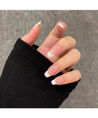 48Pc French False Nails with Glue: Short Medium Nude Pink Full Cover Fake Nail Tips - Manicure Tools Included for Women and Girls - Buy Online on GoSupps.com