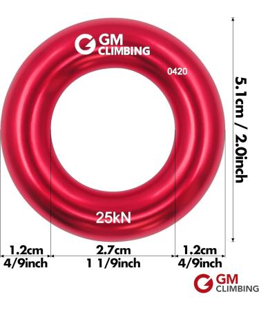 GM CLIMBING Rappel Ring 25kN for Rock Climbing Arborist Rescue Slackline Hammock Pack 2. Small-Red Pack of 4 - Buy Online on GoSupps.com