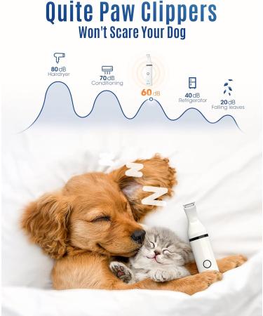 oneisall Dog Paw Trimmer Quiet Clippers for Dogs Cats - White - Buy Online on GoSupps.com