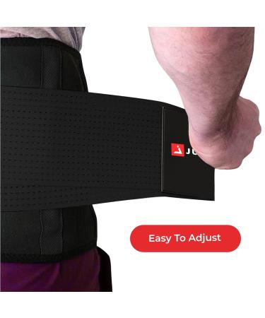 JUTT Back Support Belt for Men and Women - Certified Medical Grade Adjustable Lumbar Support Belt - Extra Large Size for Back Pain Relief - Buy Online on GoSupps.com