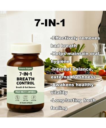 1PCSOvouria Organic Breath and Gut Balance 7-in-1 Advanced Breath Restoration Formula for Teeth & Gums Fresh Breath Chronic Halitosis Vegan Non-GMO 30 Capsules Green - Buy Online on GoSupps.com