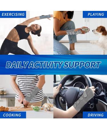 Carpal Tunnel Wrist Brace - Adjustable Splint for Pain Relief & Night Support | Large Right Hand Support for Men & Women - Buy Online on GoSupps.com