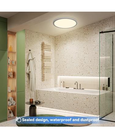 24W RGB LED Ceiling Lamp with Remote Control | Dimmable 4000K Color Change Panel for Kids' Bedroom Living Room & Bathroom - 29.5cm Peasur - Buy Online on GoSupps.com