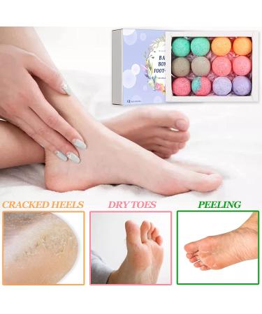 Organic Foot Bath Bombs 12 Pack - Rich Essential Oils for Dry, Cracked Feet - Foot Soak with Bath Salt for Athletes Foot & Stubborn Odor - Tired Feet Relief - Buy Online on GoSupps.com