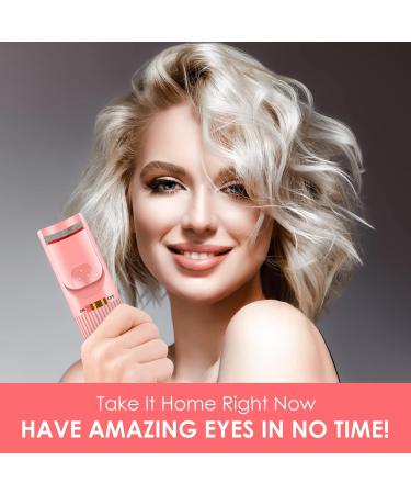 Buy Heated Eyelash Curlers | Rechargeable Electric Lash Curler with Flexible Silicone Pad for Natural Long-Lasting Curls - Pink - Buy Online on GoSupps.com